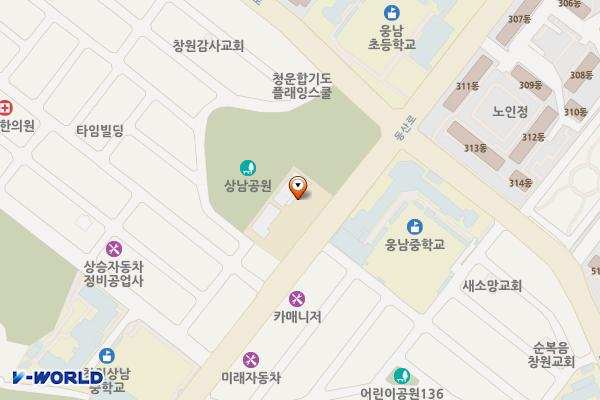 상남동주민센터 위치 지도 — 경상남도 창원시 성산구 동산로 73