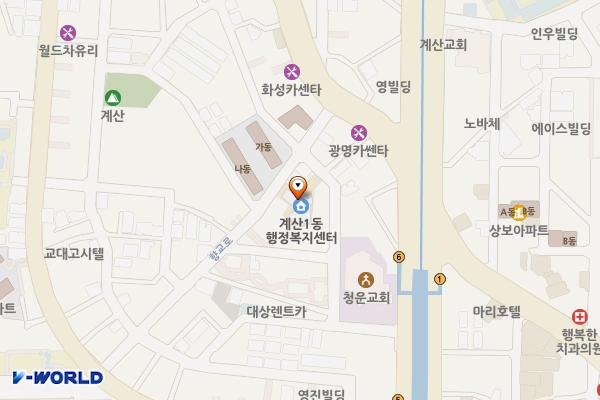 인천계양 계산1동행정복지센터 위치 지도 — 인천광역시 계양구 향교로 24