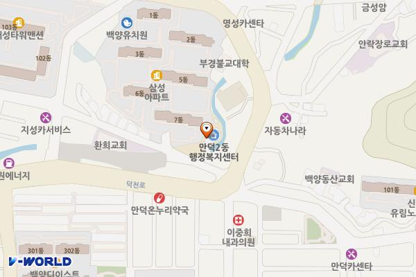 부산북구 만덕2동행정복지센터 위치 지도 — 부산광역시 북구 만덕2로44번길 10