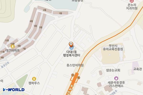 다대1동주민센터 위치 지도 — 부산광역시 사하구 윤공단로 119