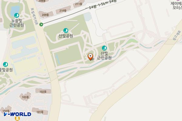 산빛근린공원 공영주차장 위치 지도 — 경기도 의왕시 이미로 34