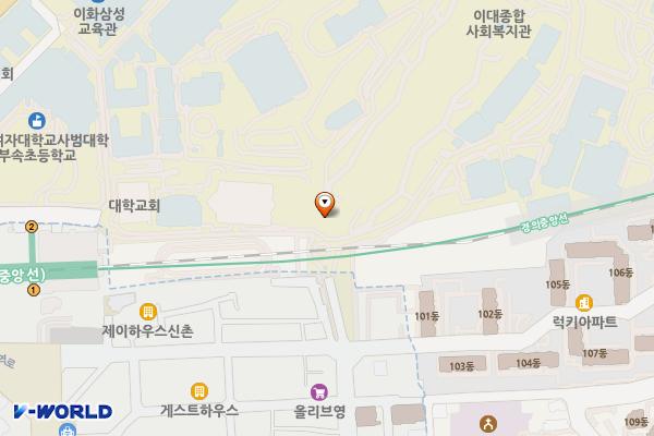 이화여자대학교 위치 지도 — 서울특별시 서대문구 이화여대길 52