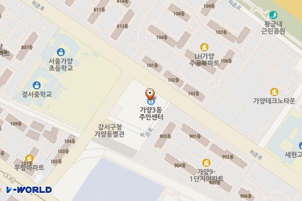가양3동주민센터 위치 지도 — 서울특별시 강서구 허준로 202