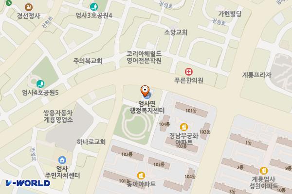 엄사면사무소 위치 지도 — 충청남도 계룡시 엄사면 번영로 47
