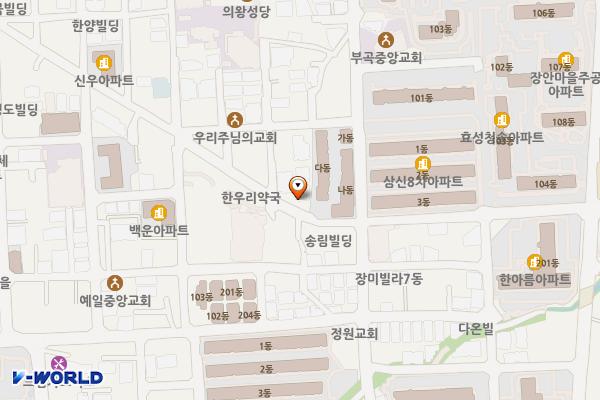 부곡시장길 공영주차장 위치 지도 — 경기도 의왕시 삼동 192-475