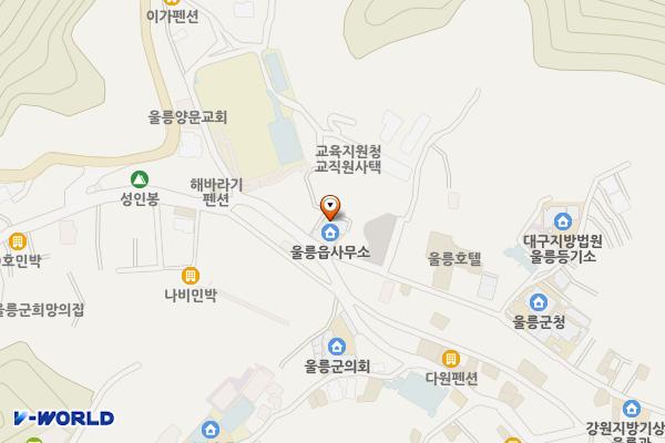 울릉읍사무소 위치 지도 — 경상북도 울릉군 울릉읍 도동길 158
