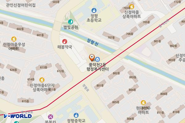 풍덕천2동주민센터 위치 지도 — 경기도 용인시 수지구 풍덕천로 51