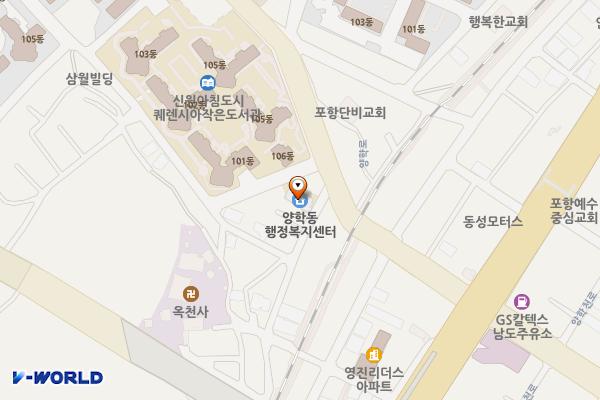 양학동 주민센터 위치 지도 — 경상북도 포항시 북구 양학로17번길 4