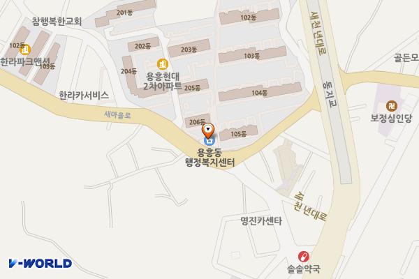 용흥동 행정복지센터 위치 지도 — 경상북도 포항시 북구 새마을로 20