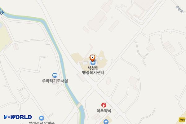 석성면 사무소 위치 지도 — 충청남도 부여군 석성면 증산로 61-1