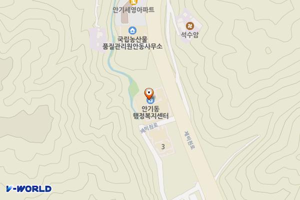 경북안동 안기동행정복지센터 위치 지도 — 경상북도 안동시 제비원로 355