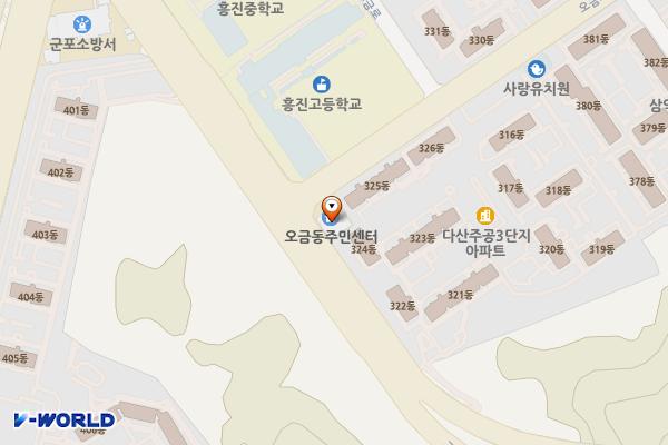 오금동 주민센터 위치 지도 — 경기도 군포시 고산로 406
