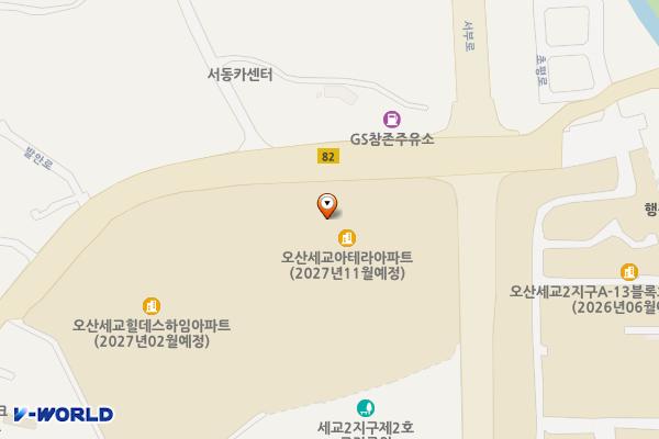 초평동 행정복지센터 위치 지도 — 경기도 오산시 초평중앙로 77