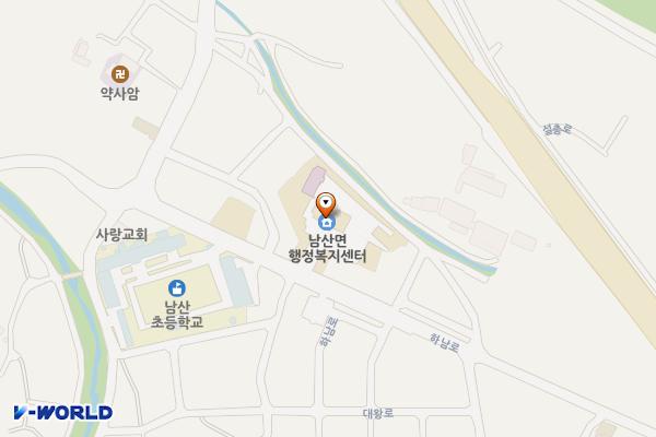 남산면사무소 위치 지도 — 경상북도 경산시 남산면 하남로 323