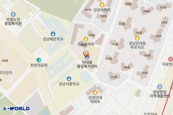 단대동 주민센터 위치 지도 — 경기도 성남시 수정구 희망로506번길 21