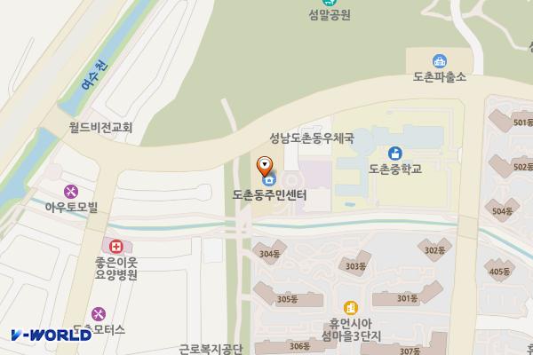 도촌동 주민센터 위치 지도 — 경기도 성남시 중원구 도촌북로 28