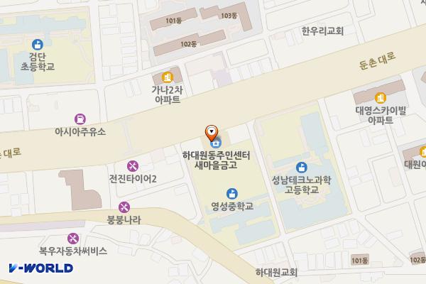 하대원동 주민센터 위치 지도 — 경기도 성남시 중원구 둔촌대로 252
