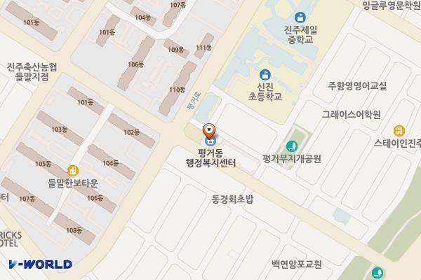 평거동행정복지센터 위치 지도 — 경상남도 진주시 평거로40번길 5