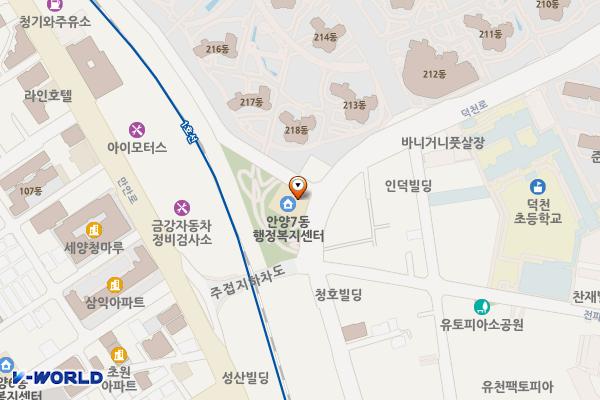 안양7동 행정복지센터 위치 지도 — 경기도 안양시 만안구 덕천로 115