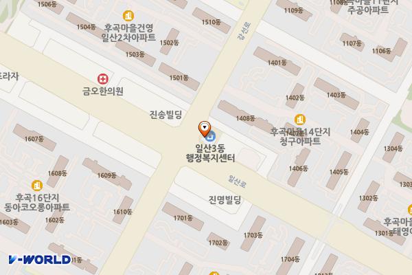 일산3동 행정복지센터 위치 지도 — 경기도 고양시 일산서구 강선로 158