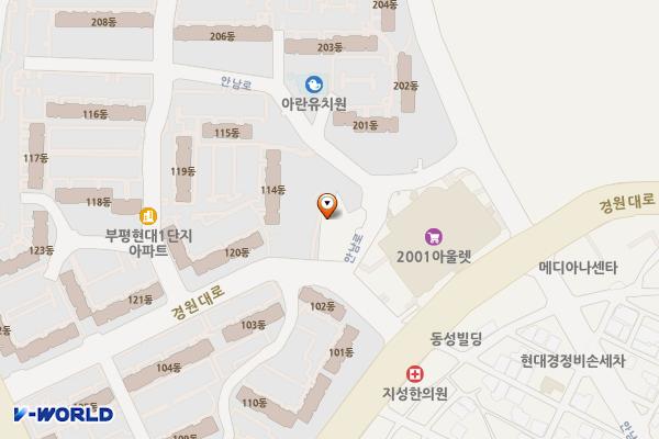 인천부평 산곡3동행정복지센터 위치 지도 — 인천광역시 부평구 경원대로 1269-2