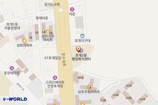 호계3동 행정복지센터 위치 지도 — 경기도 안양시 동안구 경수대로 504