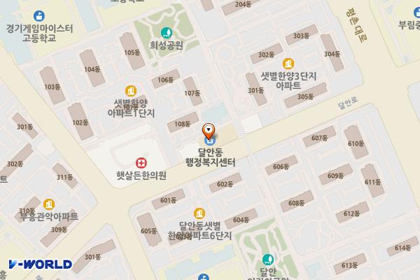 달안동 주민센터 위치 지도 — 경기도 안양시 동안구 달안로 65