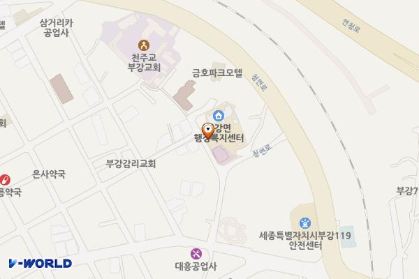 세종시 부강면사무소 위치 지도 — 세종특별자치시 부강면 부강5길 38