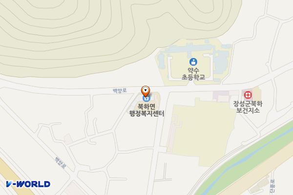 장성군 북하면행정복지센터 위치 지도 — 전남광주통합특별시 장성군 북하면 약수2길 2