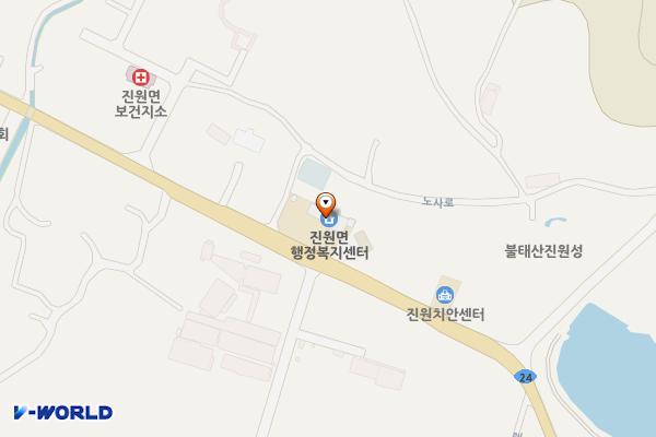 진원면행정복지센터 위치 지도 — 전남광주통합특별시 장성군 진원면 노사로 495