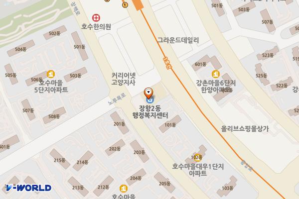 경기고양 장항2동행정복지센터 위치 지도 — 경기도 고양시 일산동구 노루목로 114