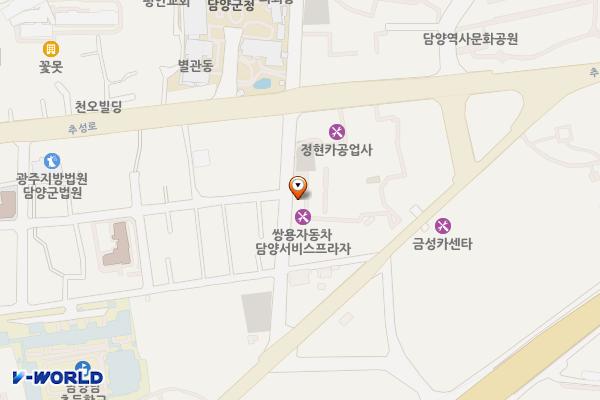 형운카센터옆주차장 위치 지도 — 전남광주통합특별시 담양군 담양읍 지침5길 33-8