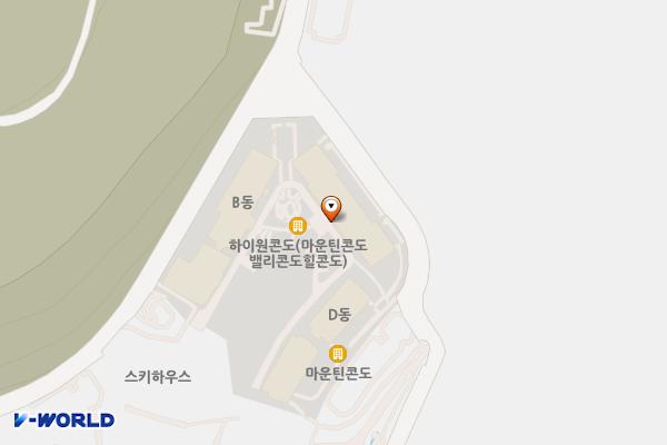 강원랜드 스키장(마운틴콘도) 위치 지도 — 강원특별자치도 정선군 고한읍 하이원길 265-1