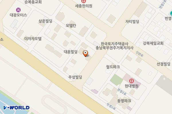 충남공주 킹커힐모텔 위치 지도 — 충청남도 공주시 번영1로 13