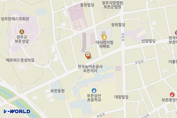 한국농어촌공사 보은지사 위치 지도 — 충청북도 보은군 보은읍 교사삼산길 45