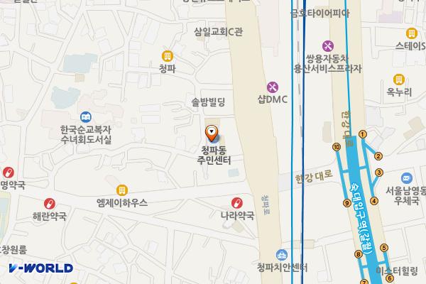 청파동청사 위치 지도 — 서울특별시 용산구 청파로49길 6