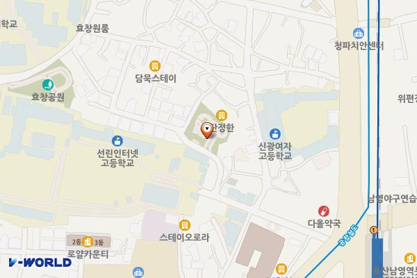 청파동1마을공원 위치 지도 — 서울특별시 용산구 원효로97길 50