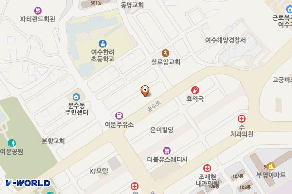 전남여수중앙골프존 위치 지도 — 전남광주통합특별시 여수시 문수로 87