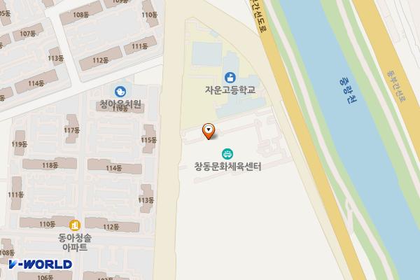 서울시 창동문화체육센터(급속) 위치 지도 — 서울특별시 도봉구 노해로69길 132