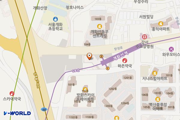 서울시 개화산역공영주차장(급속) 위치 지도 — 서울특별시 강서구 양천로 22