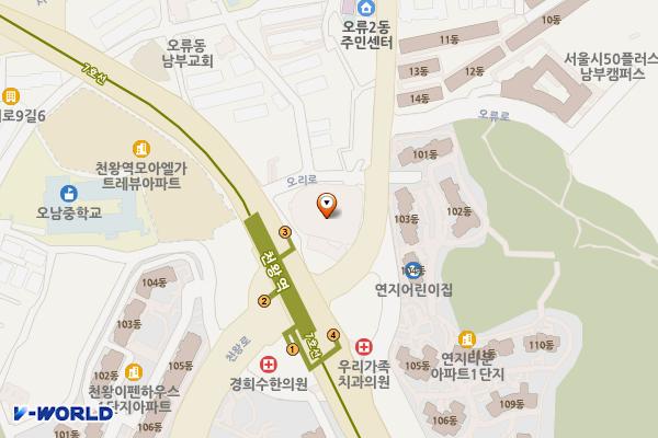 서울시 천왕역공영주차장(급속) 위치 지도 — 서울특별시 구로구 오리로 1156