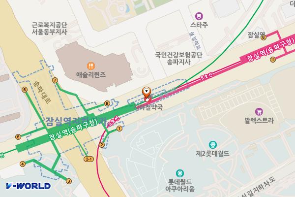 서울시 잠실역공영주차장(급속) 위치 지도 — 서울특별시 송파구 올림픽로 지하 265