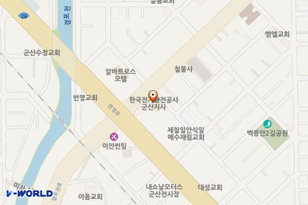 전기안전공사 군산지사1 위치 지도 — 전북특별자치도 군산시 백릉로 8