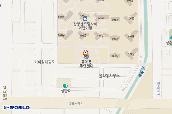 광양시 골약동주민센터 위치 지도 — 전남광주통합특별시 광양시 성황6길 15