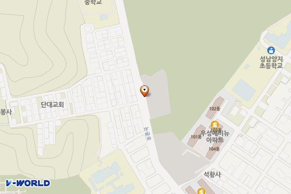 경기성남 단대동 제1 공영주차장 위치 지도 — 경기도 성남시 수정구 논골로 54