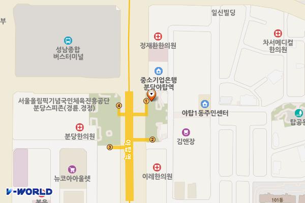 경기성남 야탑 제1 환승주차장 위치 지도 — 경기도 성남시 분당구 성남대로 920