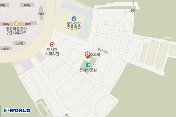 경기성남 정자 전원마을 공영주차장 위치 지도 — 경기도 성남시 분당구 불곡로13번길 6