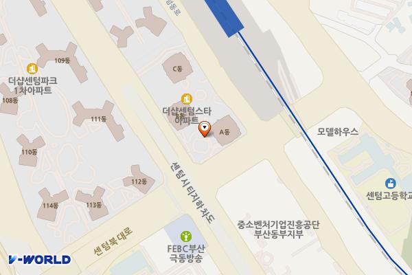 부산해운대 더샵센텀스타4 위치 지도 — 부산광역시 해운대구 센텀동로 123