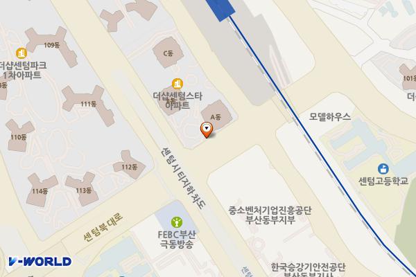 부산해운대 더샵센텀스타9 위치 지도 — 부산광역시 해운대구 센텀동로 123