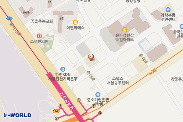 서울송파 캘리포니아 관광호텔 위치 지도 — 서울특별시 송파구 송파대로28길 11